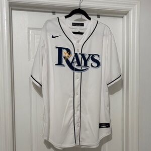 Nike White and Navy Tampa Bay Rays MLB Baseball Jersey